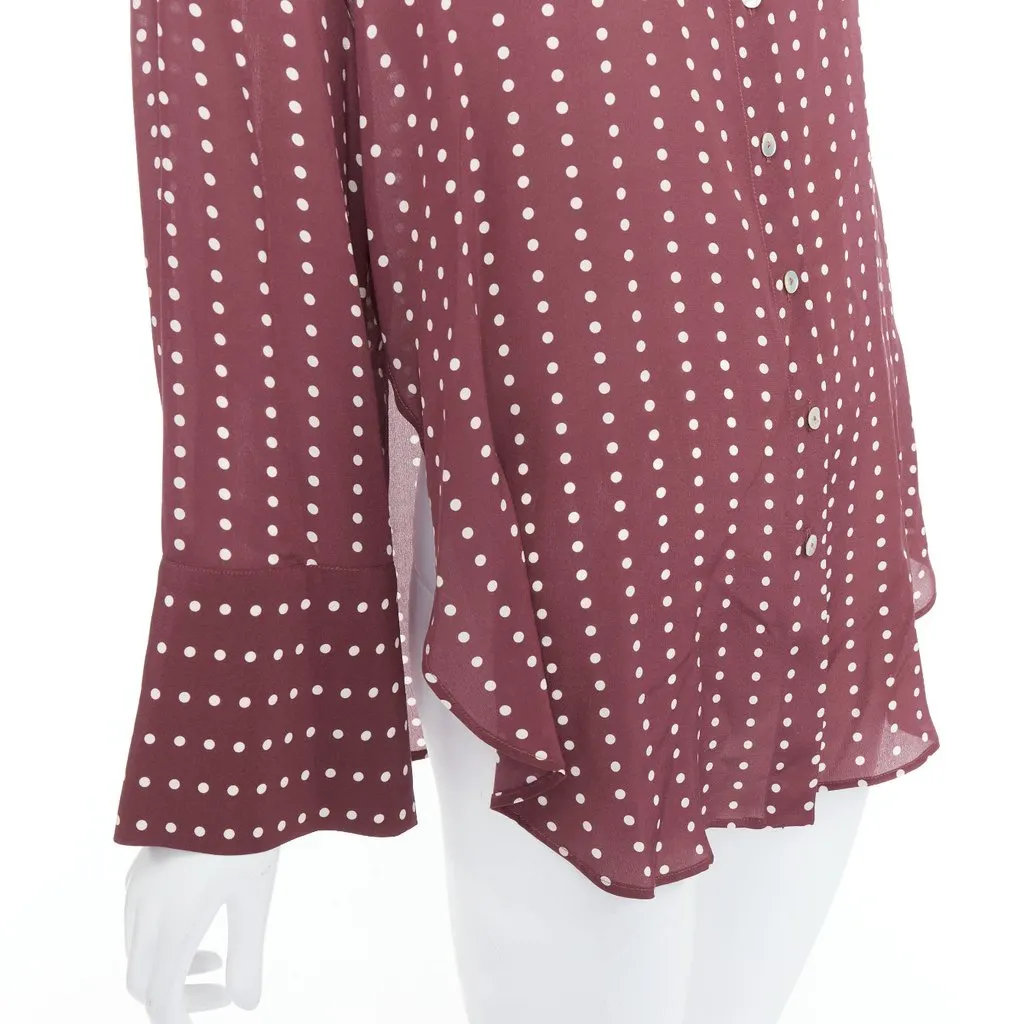 Antonio Marras Polka Dot Shirt Burgundy Silk Very good - Back View