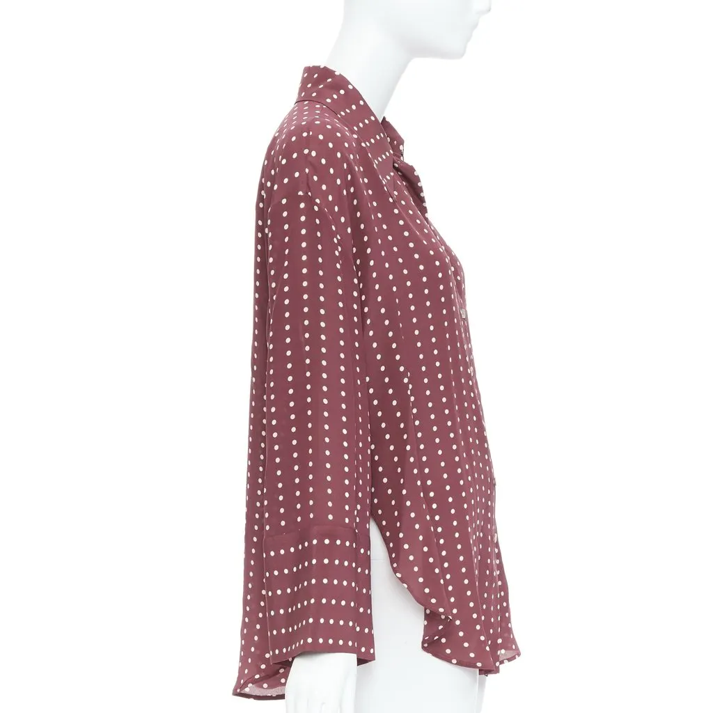 Antonio Marras Polka Dot Shirt Burgundy Silk Very good - Model View
