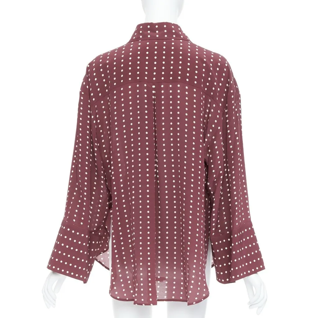 Antonio Marras Polka Dot Shirt Burgundy Silk Very good - Box View