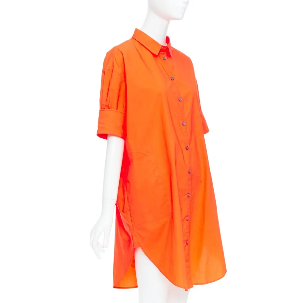 Acne Studios Neon Shirt Dress Orange Cotton Very good - Front View