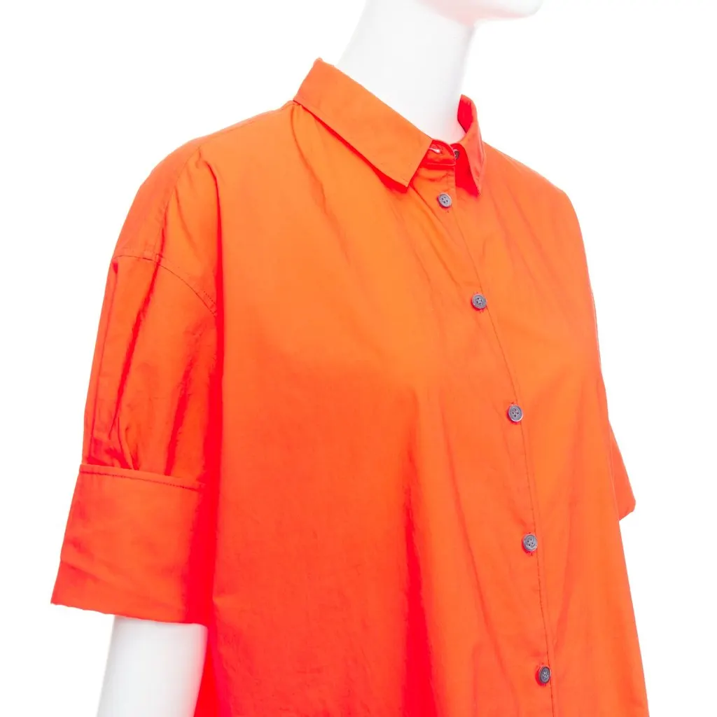 Acne Studios Neon Shirt Dress Orange Cotton Very good - Back View