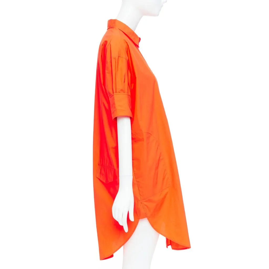 Acne Studios Neon Shirt Dress Orange Cotton Very good - Model View
