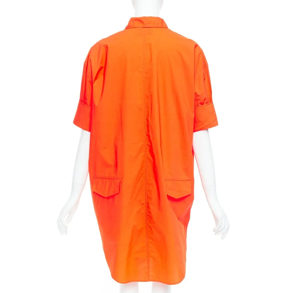 Acne Studios Neon Shirt Dress Orange Cotton Very good - Box View