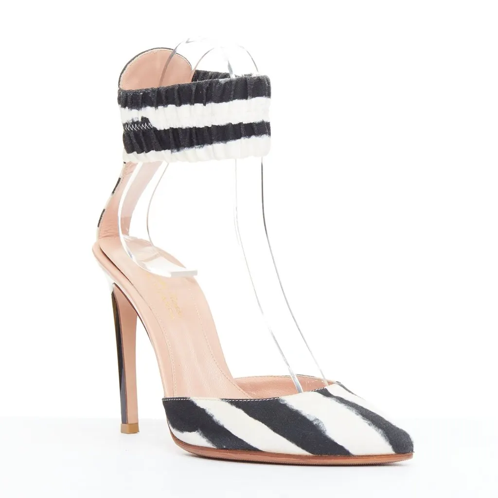 Gianvito Rossi Zebra Print Pumps Black Fair - Back View