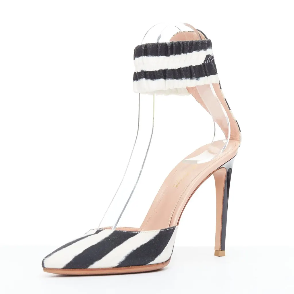 Gianvito Rossi Zebra Print Pumps Black Fair - Model View