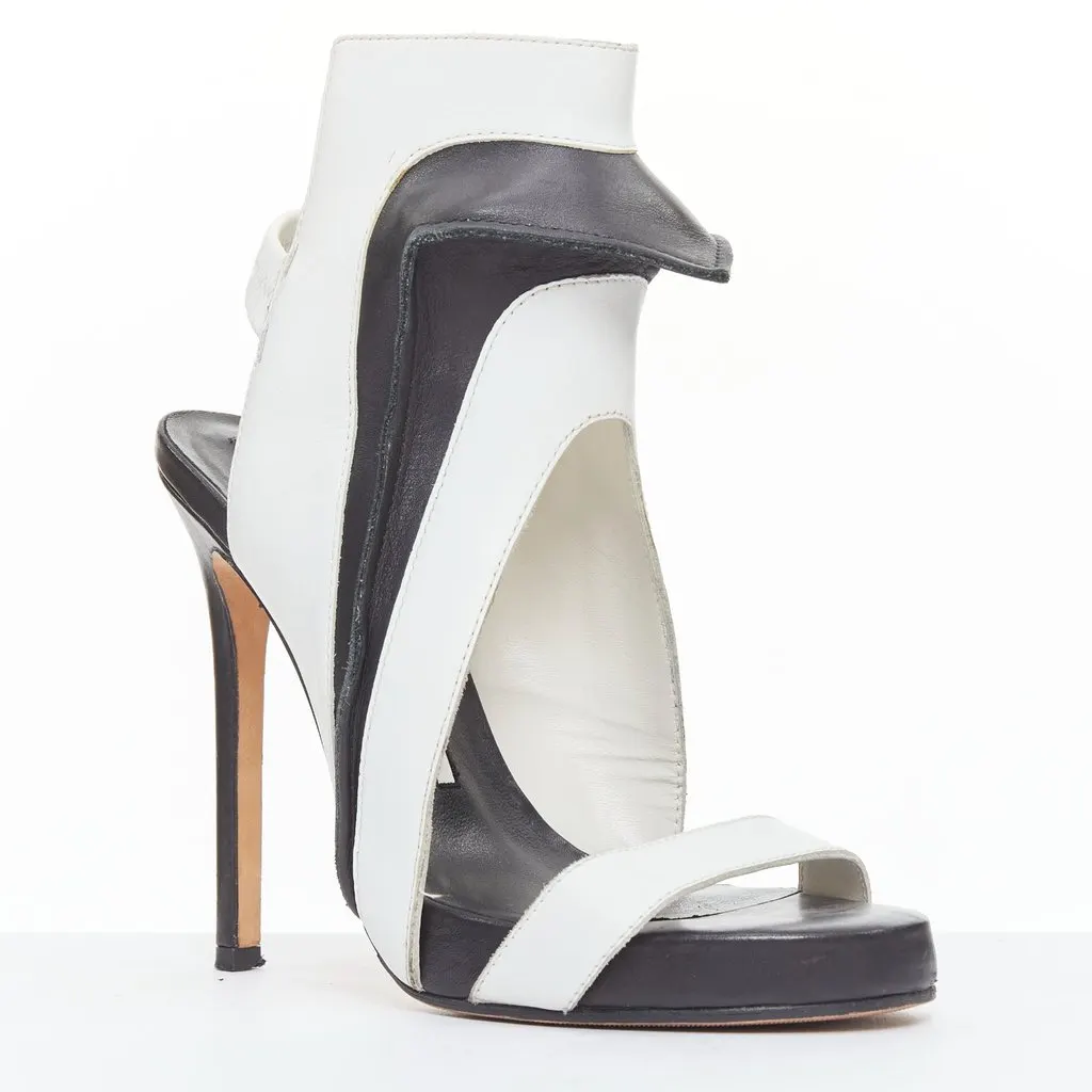 Camilla Skovgaard Ridged Cutout Sandals Black Leather Very good - Back View