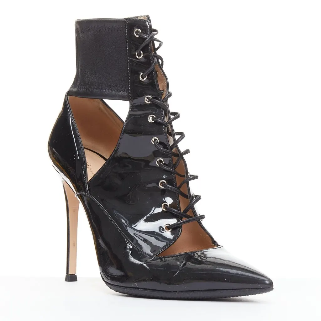Gianvito Rossi Epi Suede Desert Boots Black Leather Fair - Back View