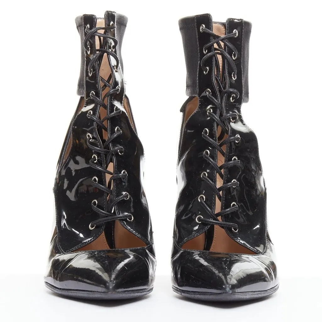 Gianvito Rossi Epi Suede Desert Boots Black Leather Fair - Inside View