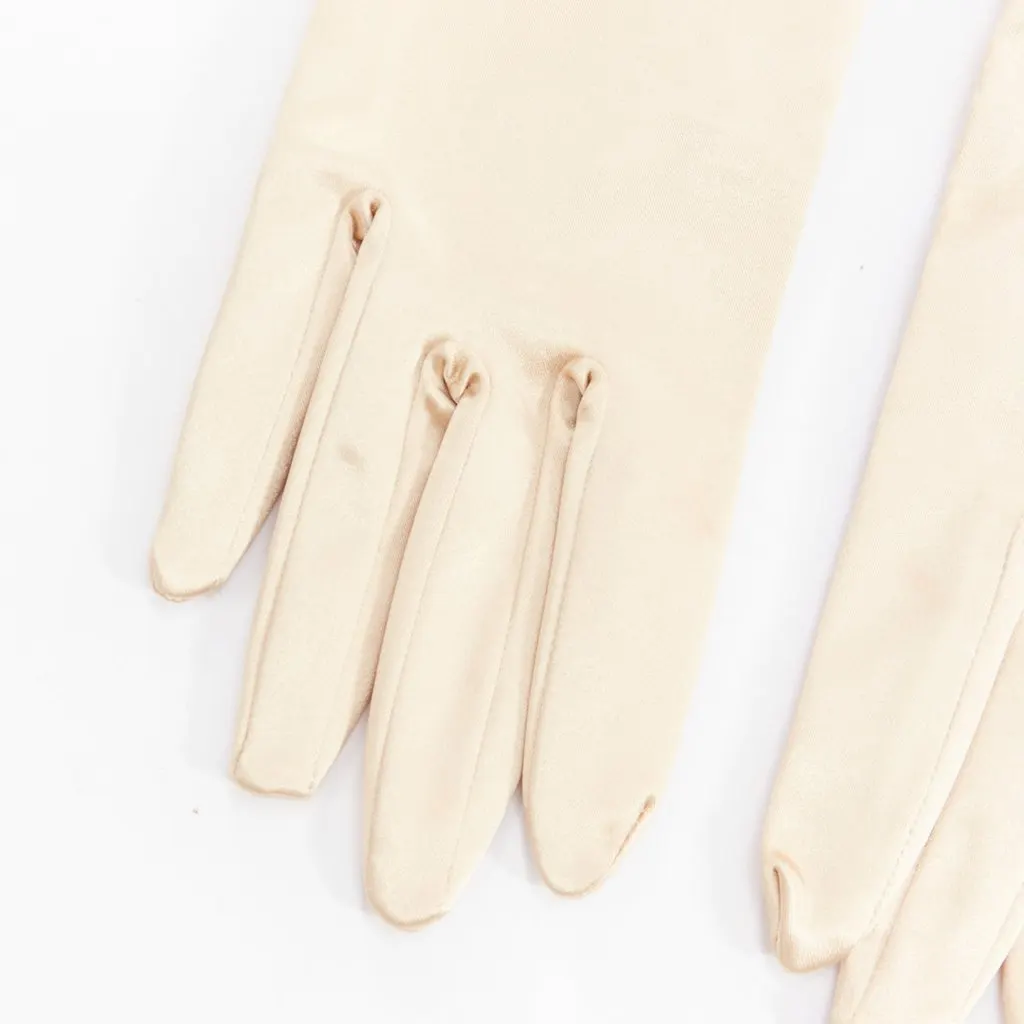Giorgio Armani Long Satin Gloves Gold Silk Very good - Inside View