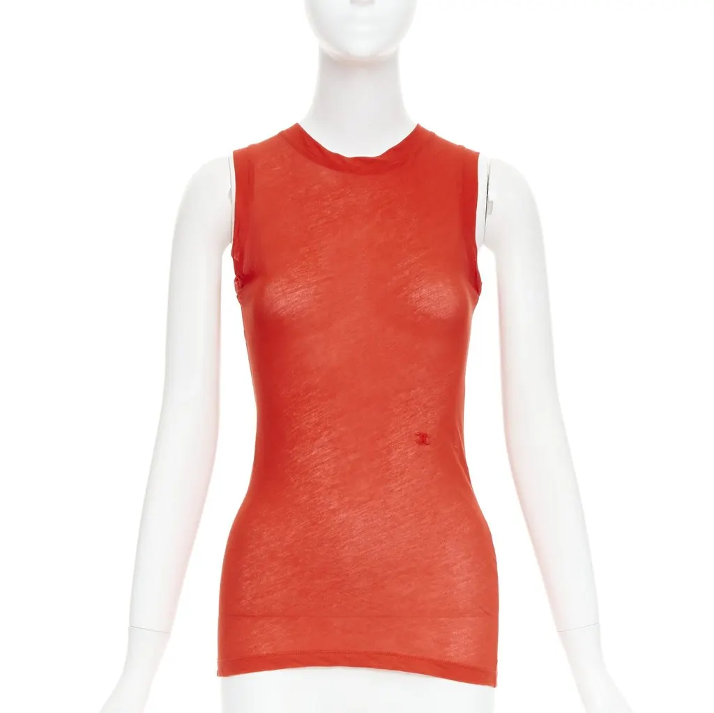 Celine Red Silk Top Red Silk Very good - Front View