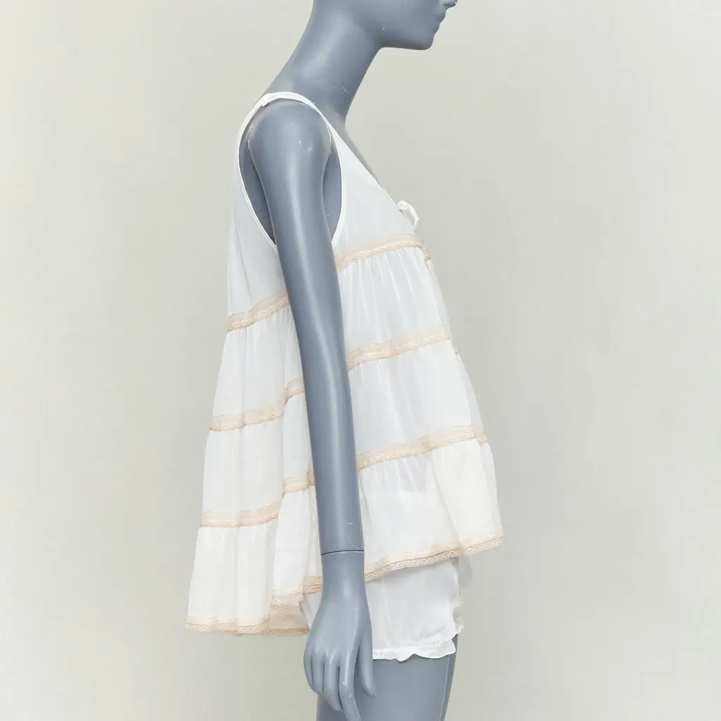 Unsigned Ecru Silk Top Ecru Silk Fair - Model View