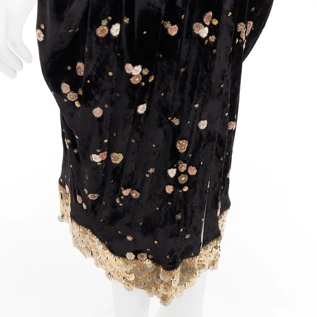 Sabyasachi Black Velvet Dress Black Velvet Very good - Back View