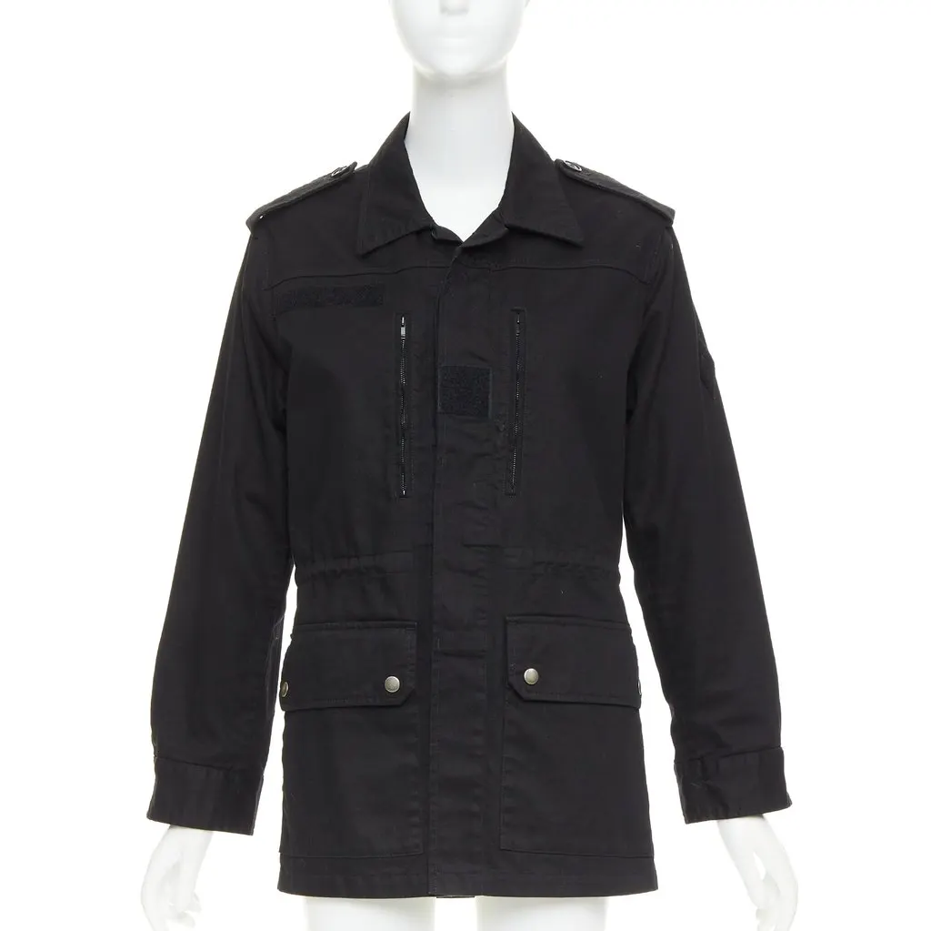 Saint Laurent Black Cotton Coat Black Cotton Good - Back View