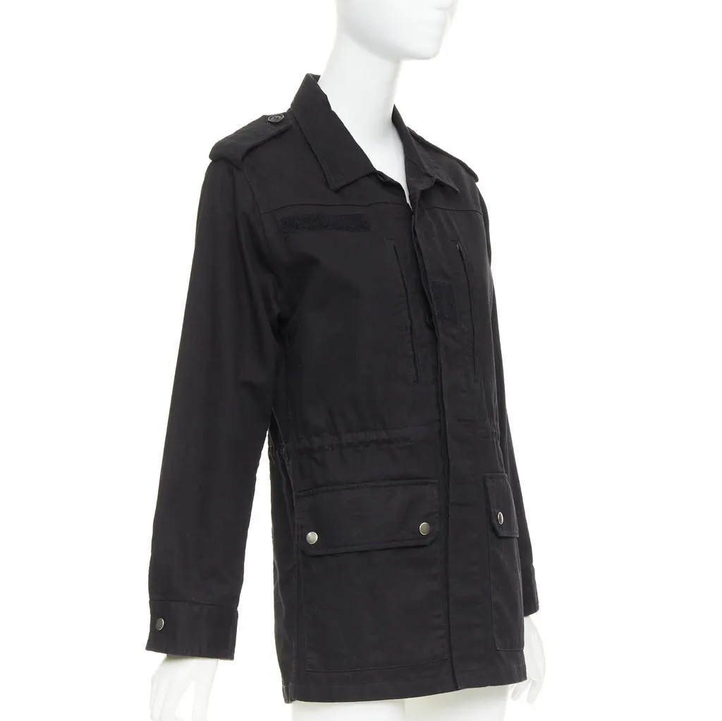 Saint Laurent Black Cotton Coat Black Cotton Good - Inside View