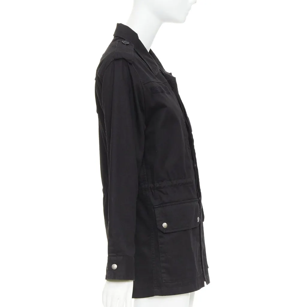 Saint Laurent Black Cotton Coat Black Cotton Good - Model View
