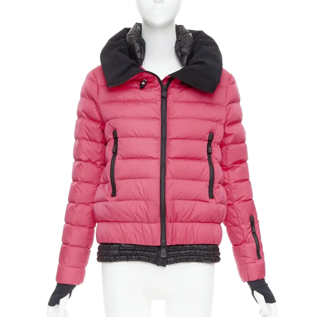 Moncler Pink Polyamide Coat Pink Polyamide Very good - Front View