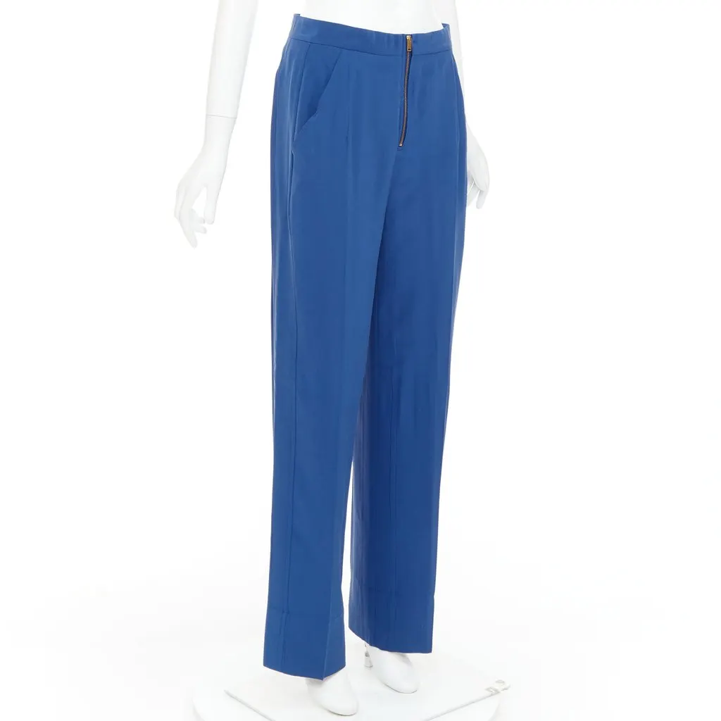 Celine Blue Silk Trouser Blue Silk Very good - Inside View