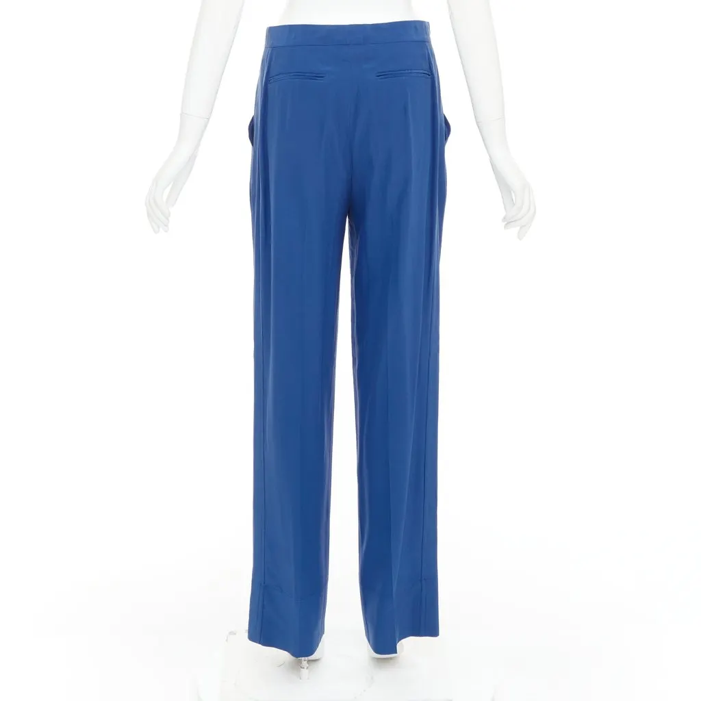 Celine Blue Silk Trouser Blue Silk Very good - Box View