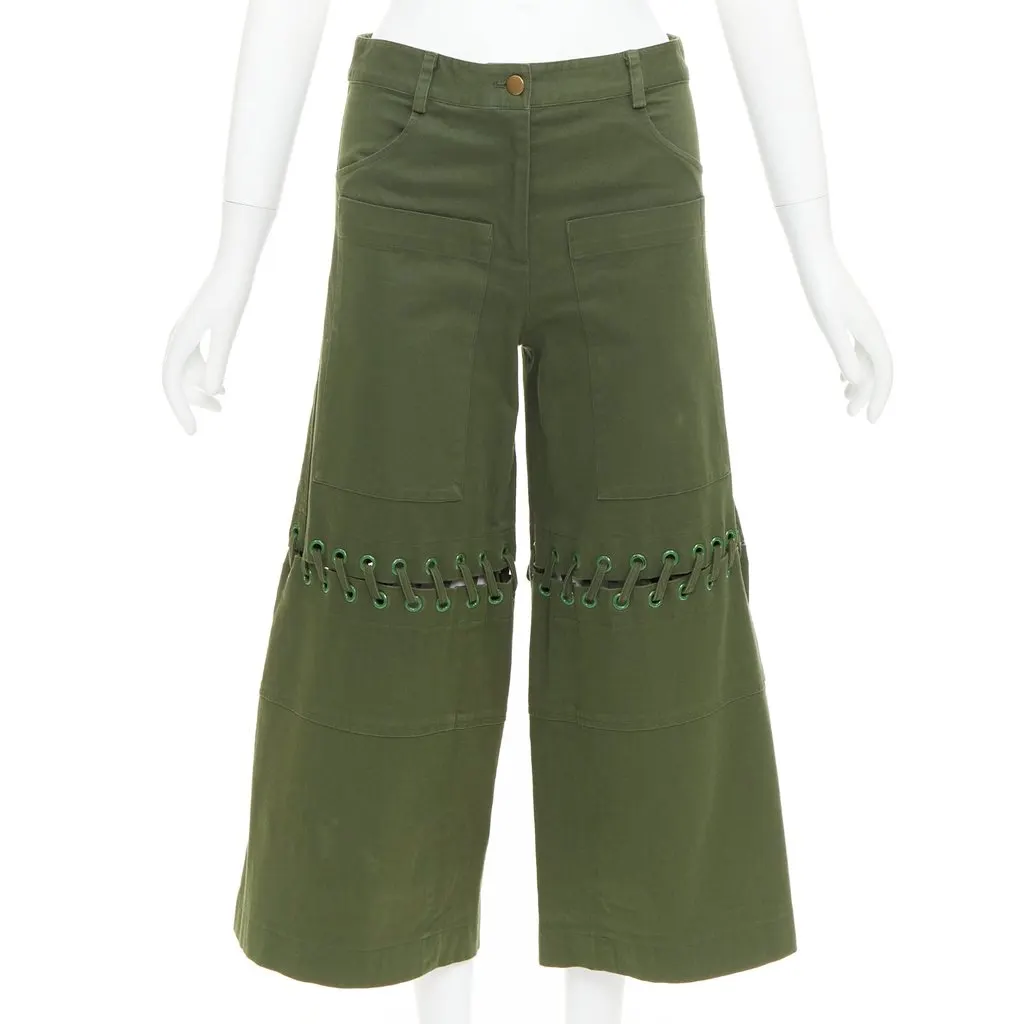 Rosie Assoulin Green Cotton Shorts Green Cotton Very good - Front View