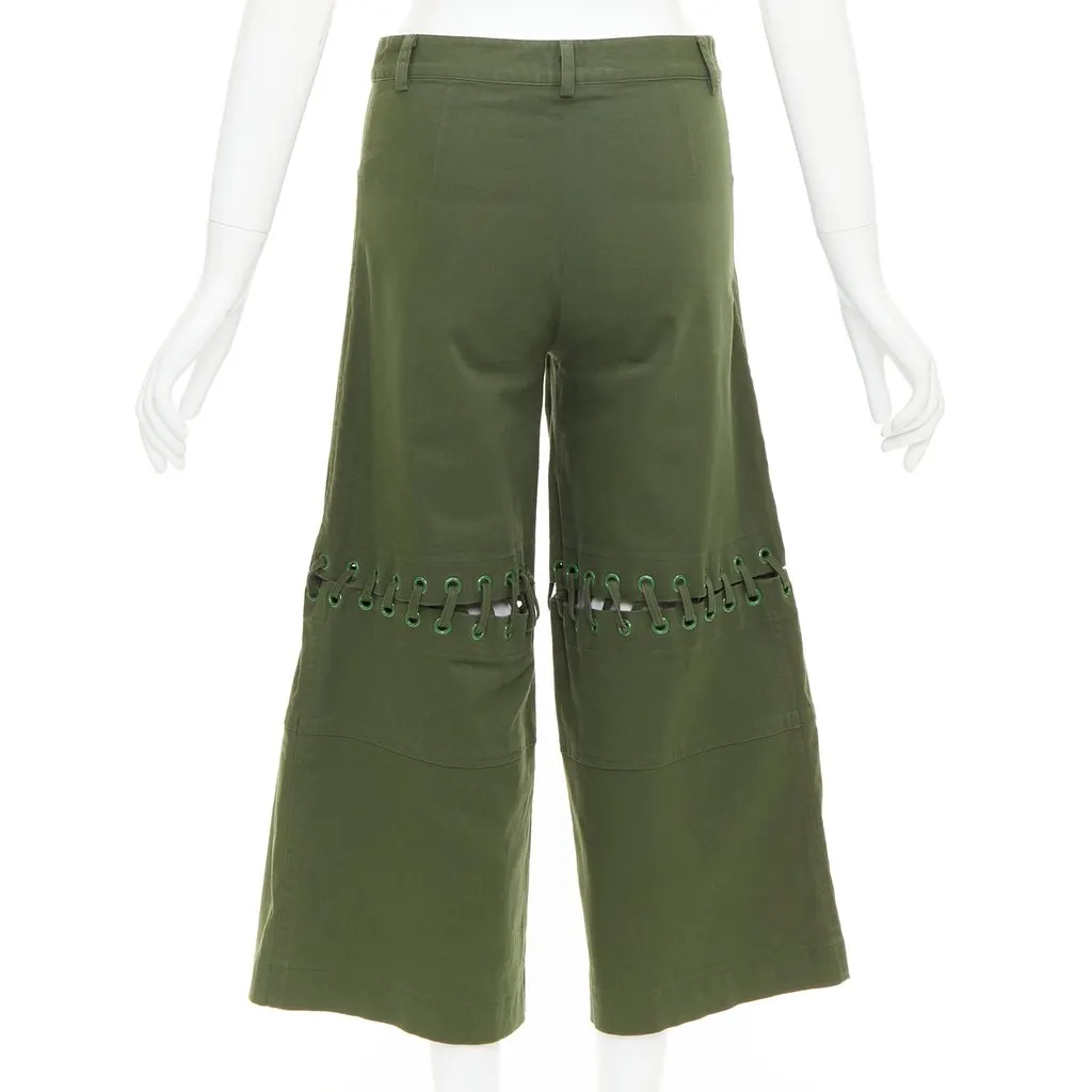 Rosie Assoulin Green Cotton Shorts Green Cotton Very good - Model View
