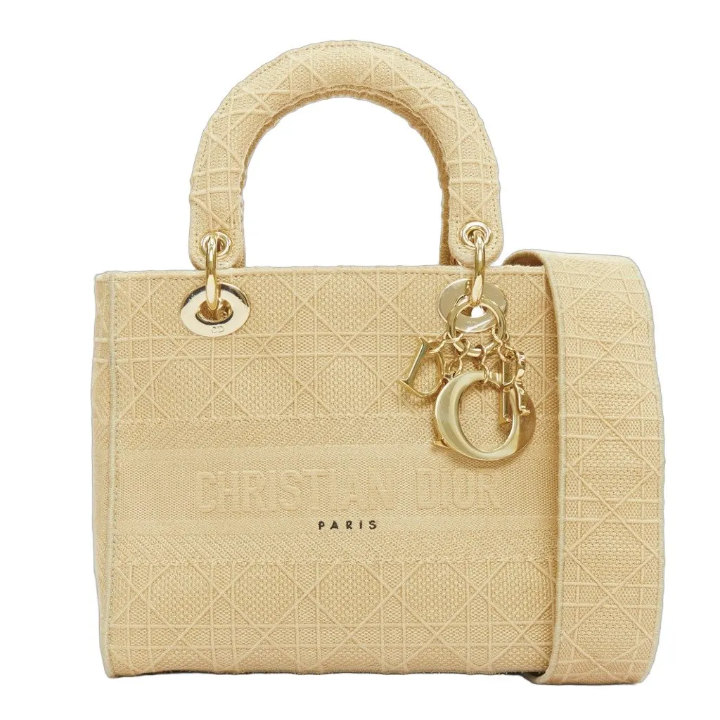 Dior Lady D-Lite Beige Polyester Very good - Front View