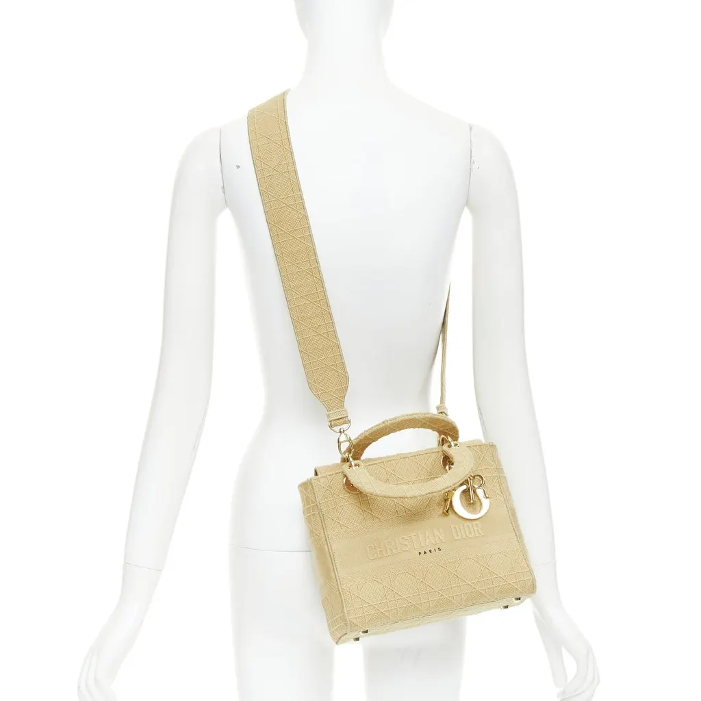 Dior Lady D-Lite Beige Polyester Very good - Back View