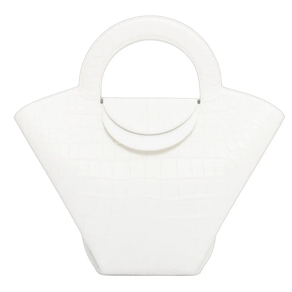 Bottega Veneta White Leather Handbag White Leather Very good - Front View