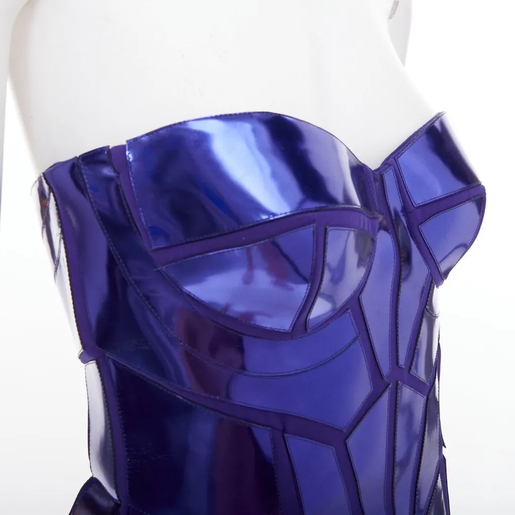 Versace Blue Silk Dress Blue Silk Fair - Back View