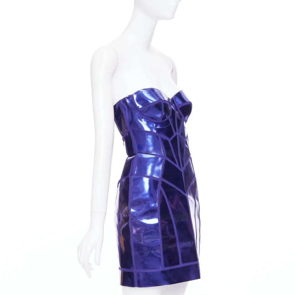 Versace Blue Silk Dress Blue Silk Fair - Inside View