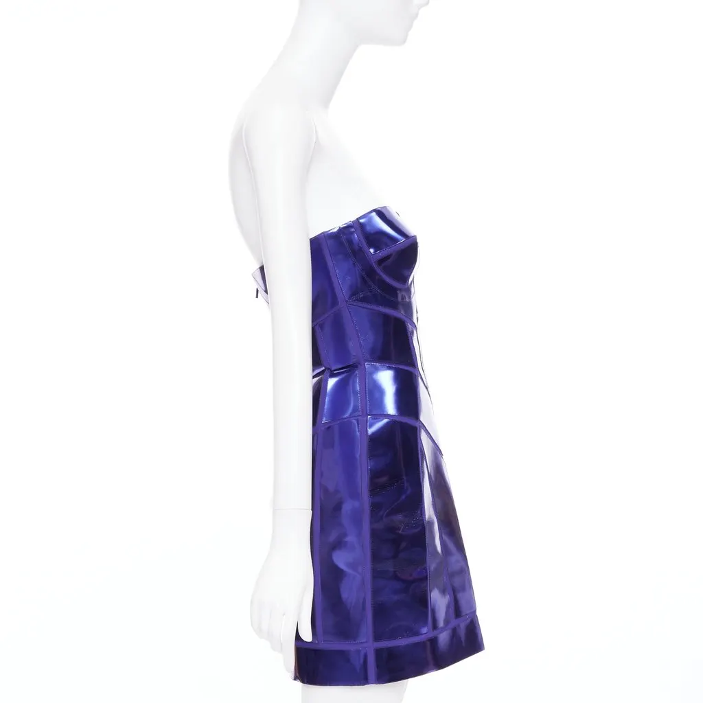 Versace Blue Silk Dress Blue Silk Fair - Model View