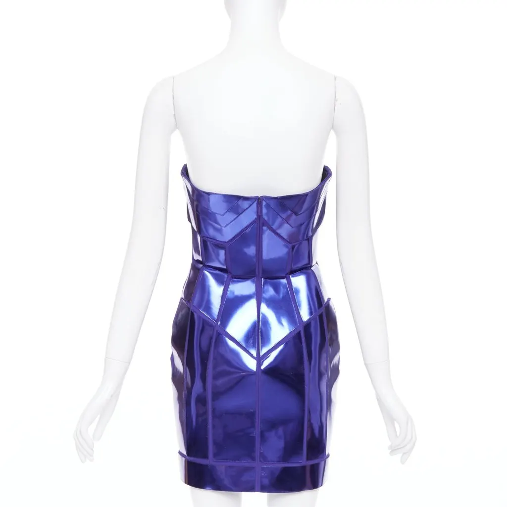Versace Blue Silk Dress Blue Silk Fair - Box View
