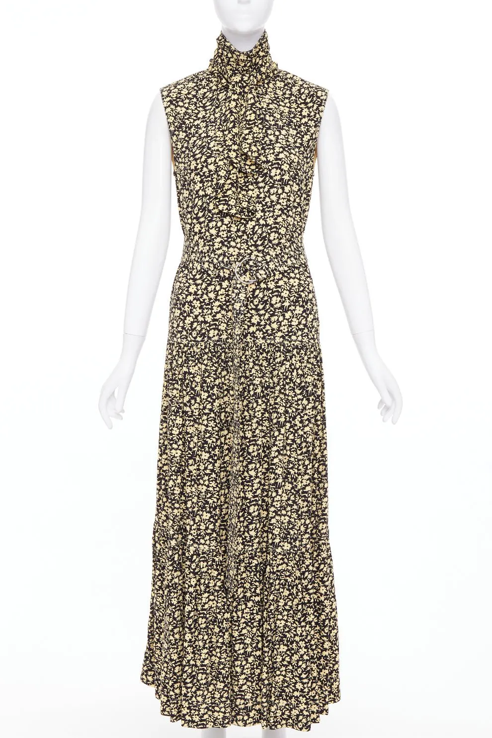 Celine Yellow Viscose Dress Yellow Viscose Very good - Front View