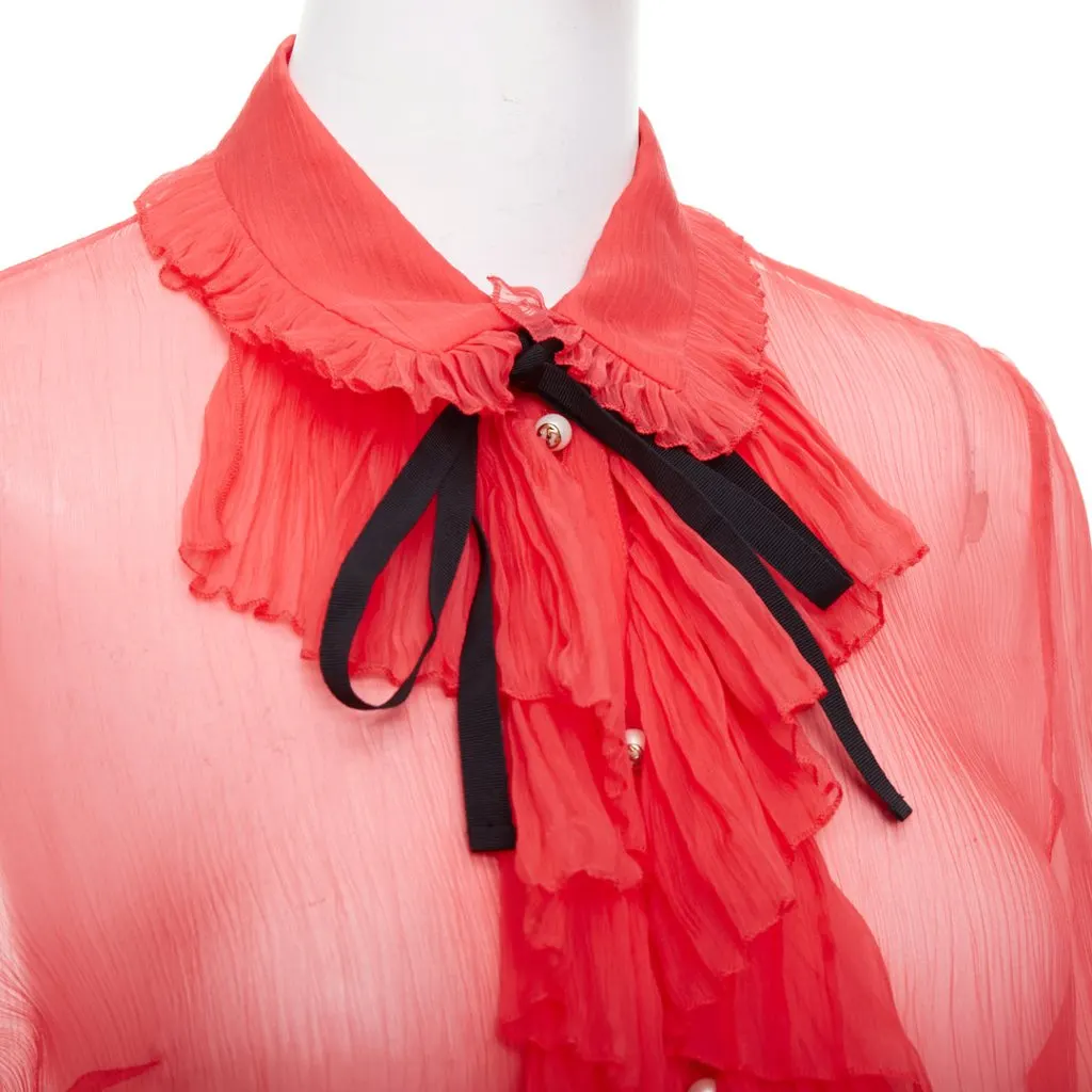 Gucci Red Silk Top Red Silk Very good - Back View