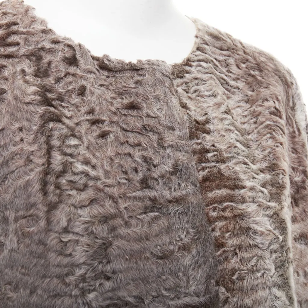 Marni Brown Fur Coat Brown Fur Very good - Back View