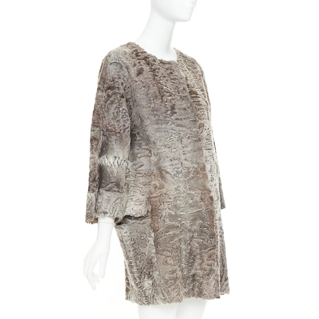 Marni Brown Fur Coat Brown Fur Very good - Model View