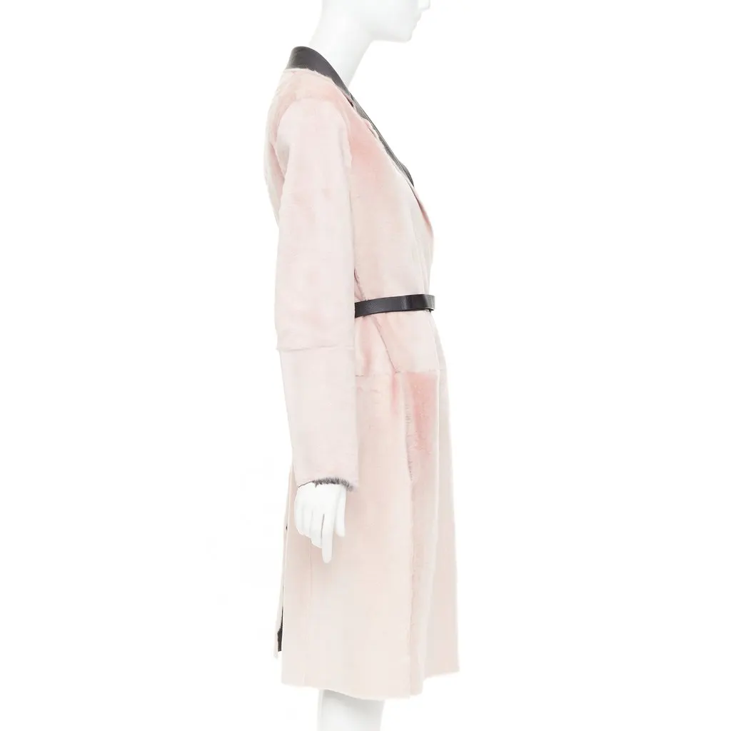 Celine Pink Leather Coat Pink Leather Very good - Box View