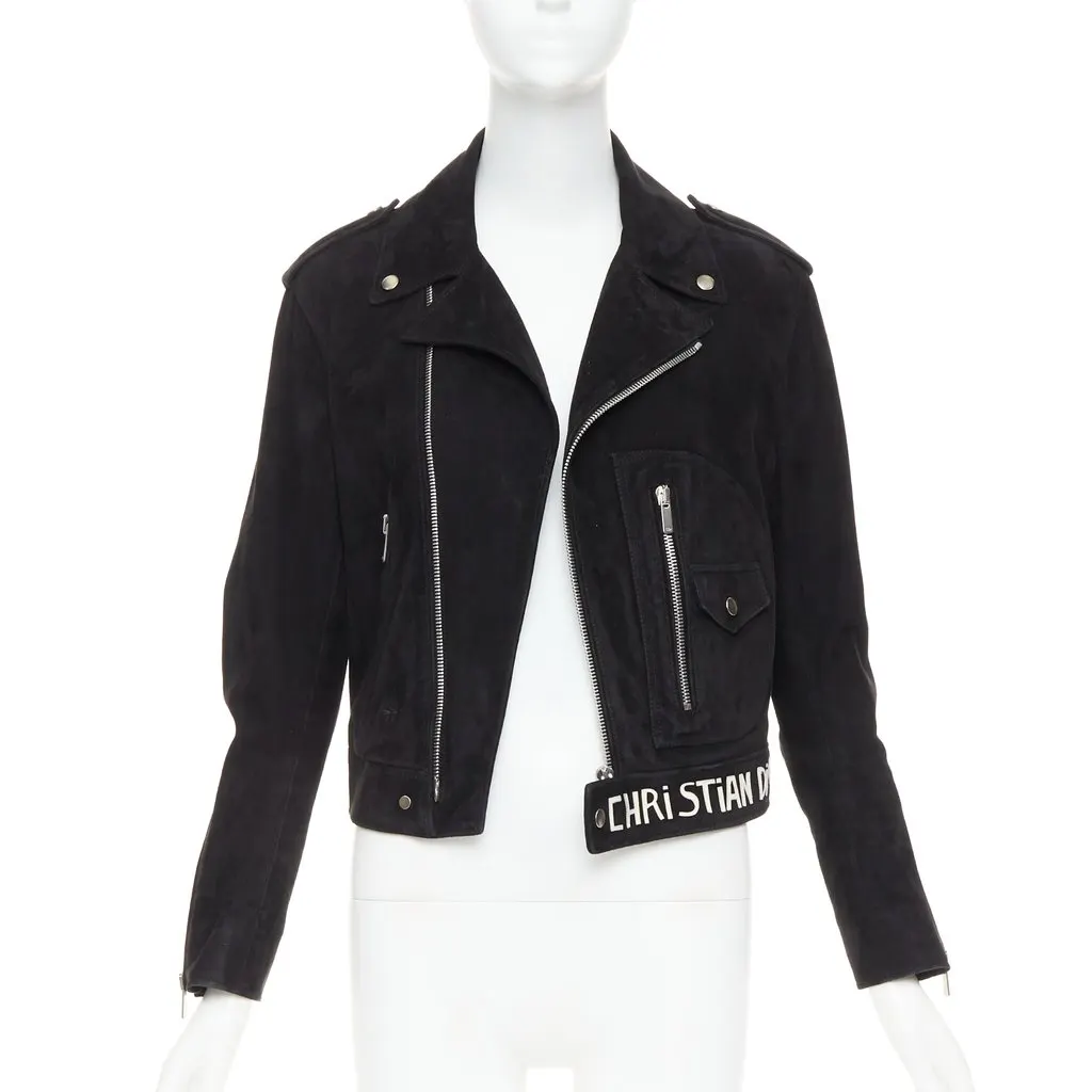 Dior Black Leather Leather Jacket Black Leather Good - Back View