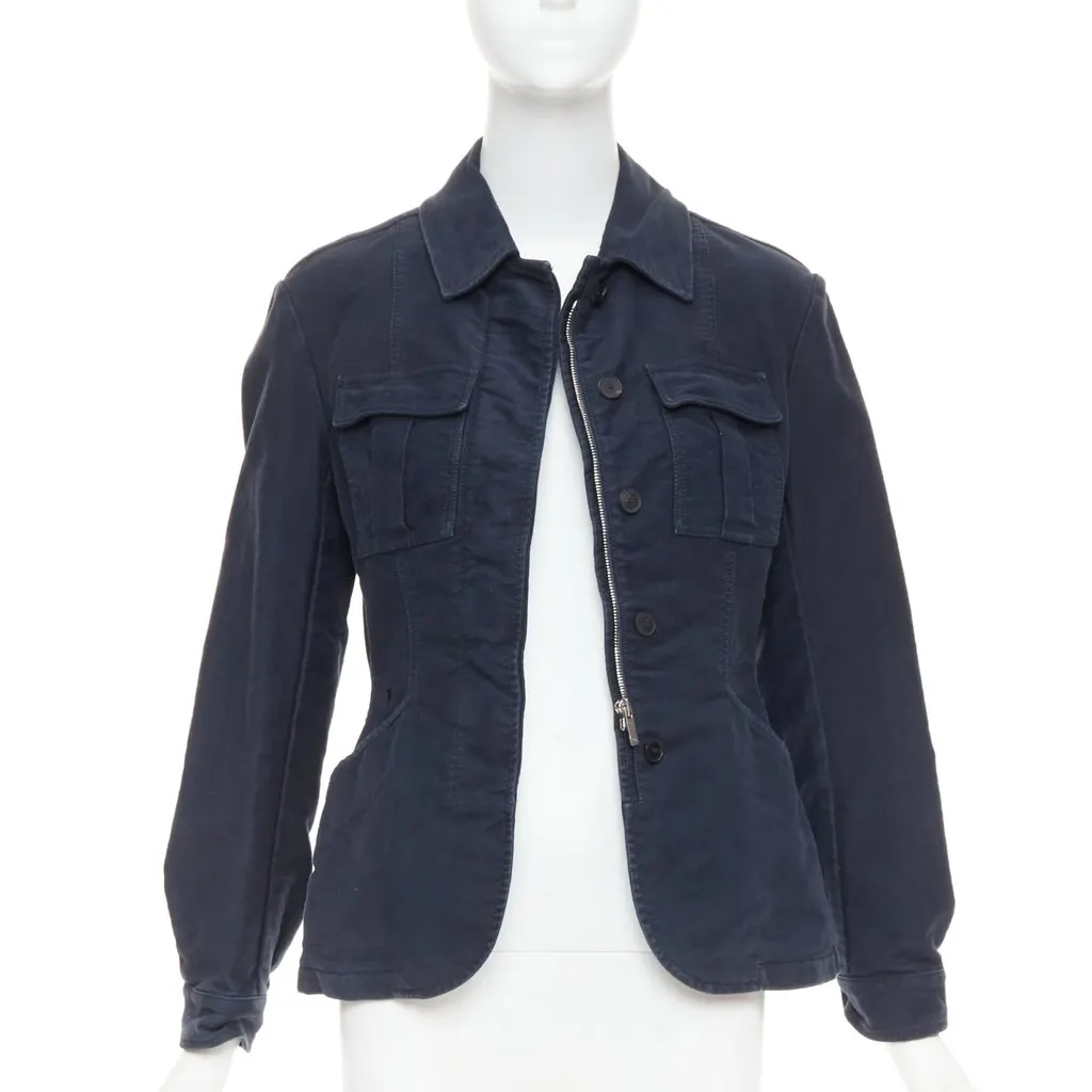 Dior Navy Cotton Coat Navy Cotton Very good - Inside View
