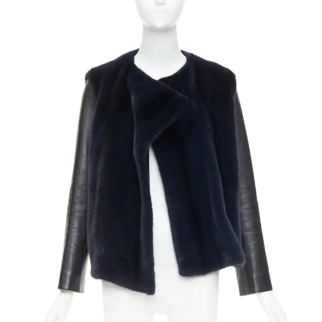 Dior Black Fur Leather Jacket Black Fur Very good - Inside View