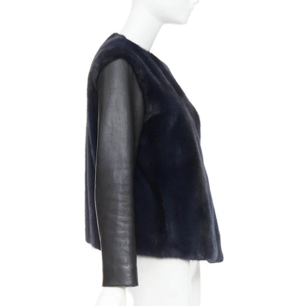 Dior Black Fur Leather Jacket Black Fur Very good - Box View