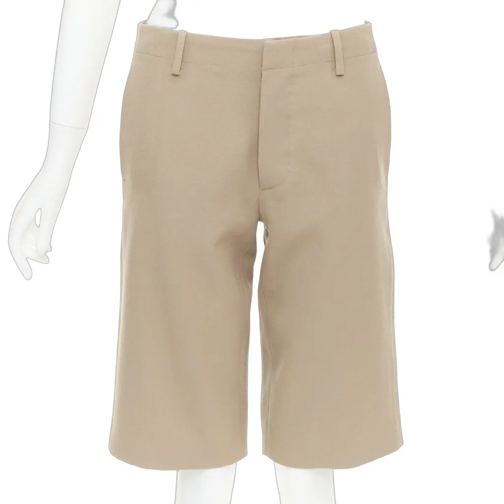 Marni Khaki Wool Shorts Khaki Wool Good - Front View