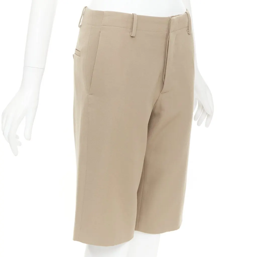 Marni Khaki Wool Shorts Khaki Wool Good - Inside View