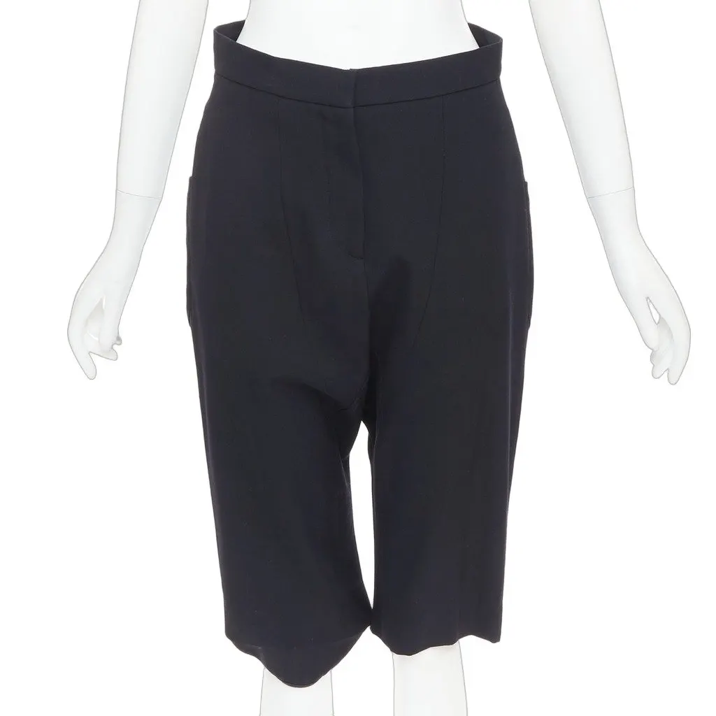 Marni Black Wool Shorts Black Wool Fair - Front View