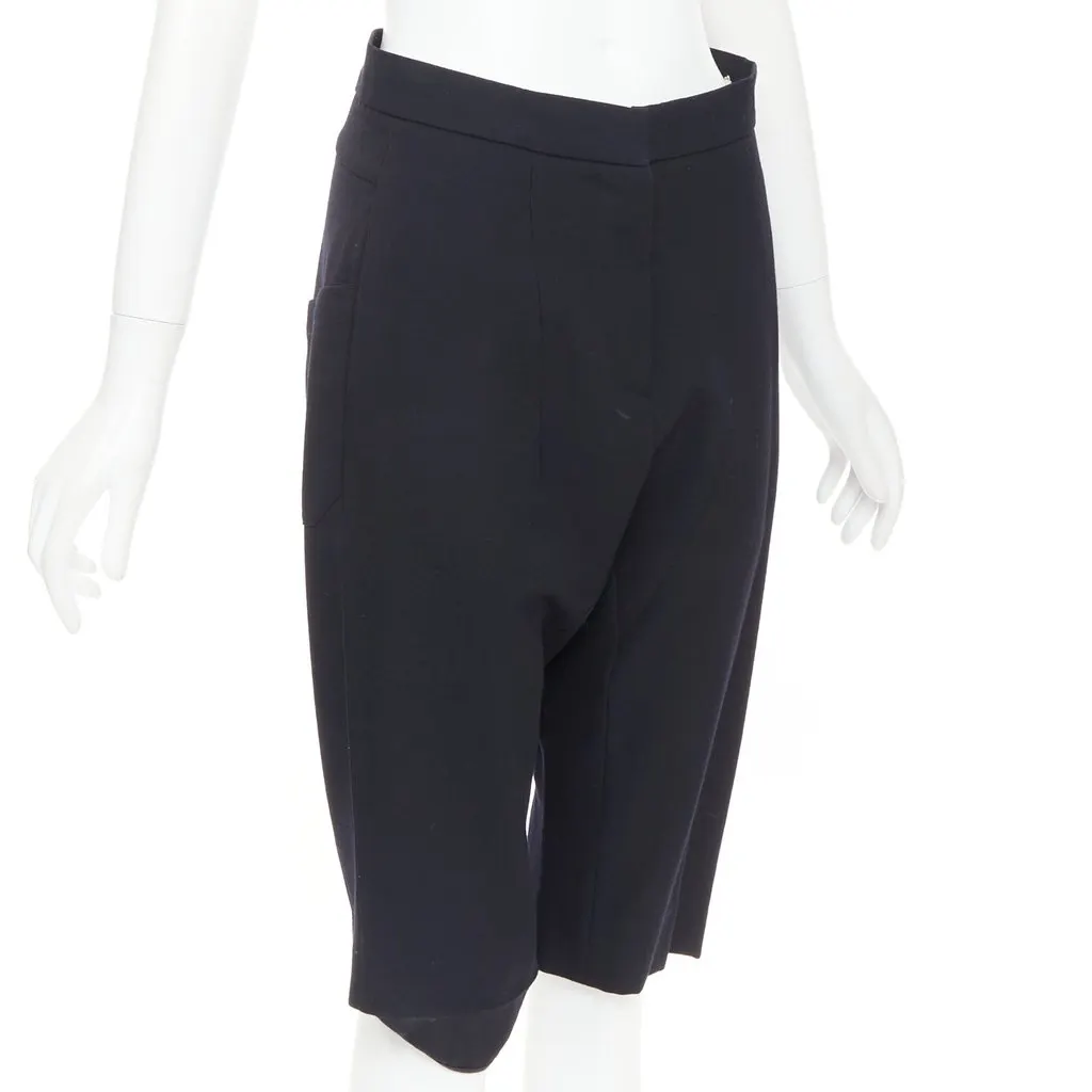 Marni Black Wool Shorts Black Wool Fair - Back View