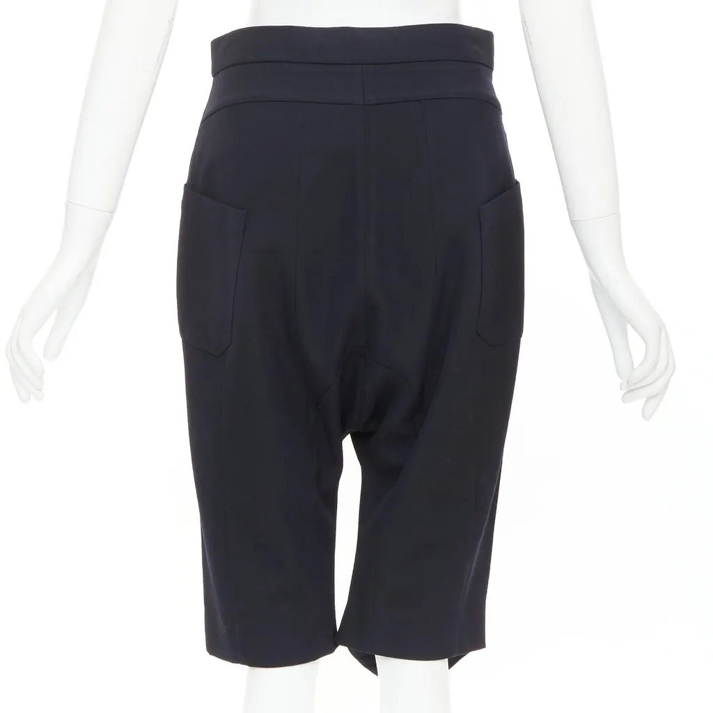 Marni Black Wool Shorts Black Wool Fair - Model View
