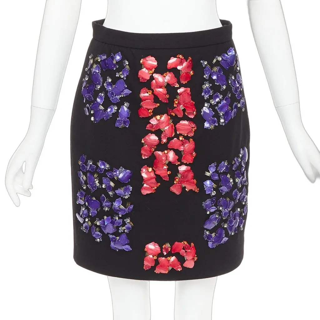 Peter Pilotto Black Wool Skirt Black Wool Good - Front View