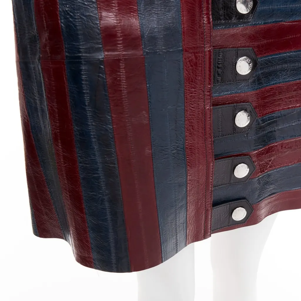 Louis Vuitton Burgundy Leather Skirt Burgundy Leather Very good - Back View