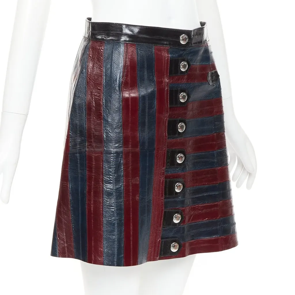 Louis Vuitton Burgundy Leather Skirt Burgundy Leather Very good - Inside View