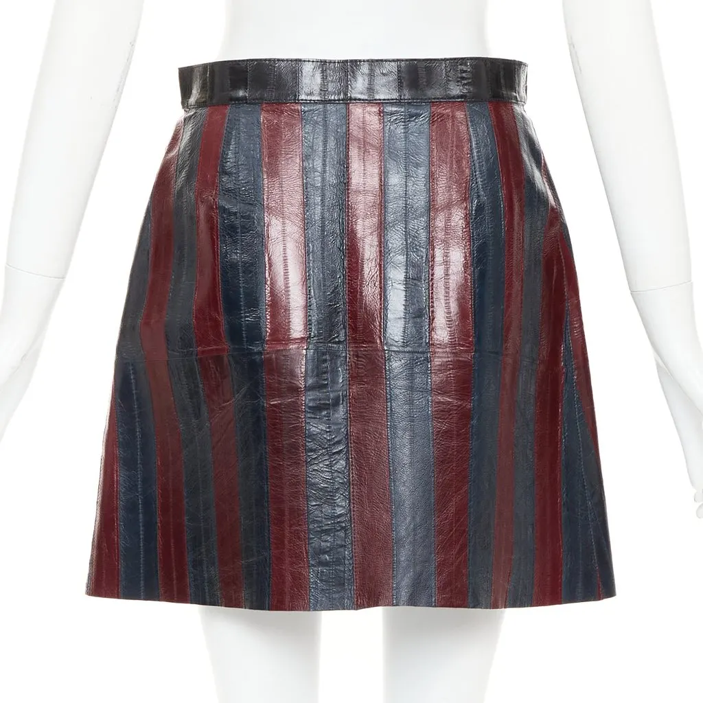 Louis Vuitton Burgundy Leather Skirt Burgundy Leather Very good - Box View