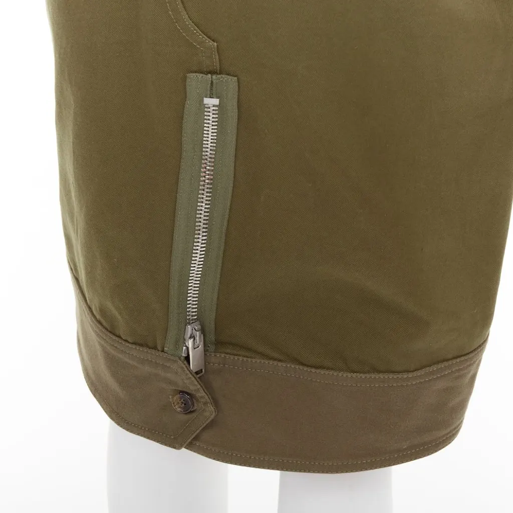 Celine Green Cotton Skirt Green Cotton Very good - Back View